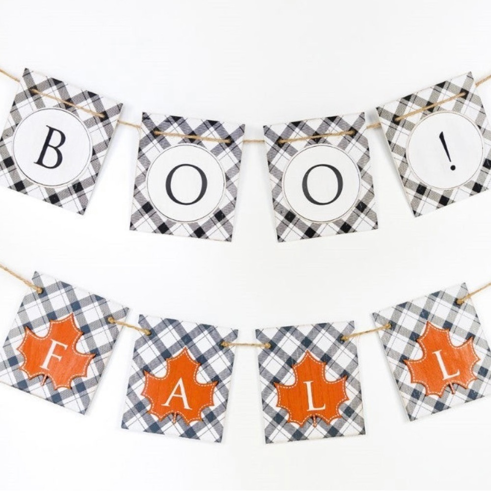 Double sided wooden fall banner by Adams & Co
